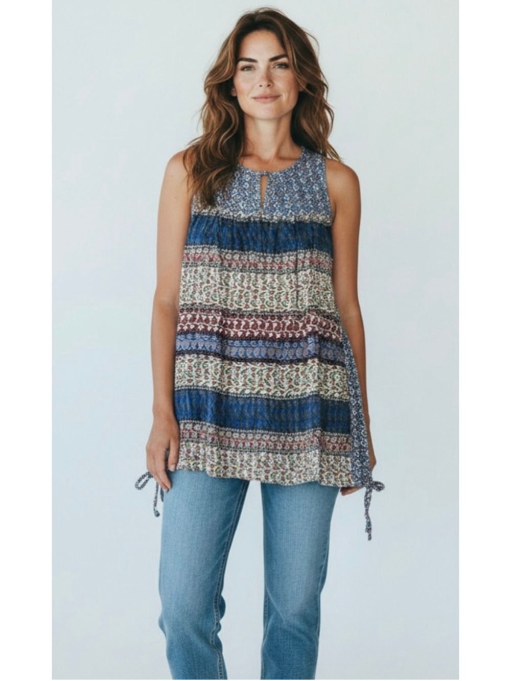 Umgee Bohemian Tunic top Size Large Boho Festival Hippie